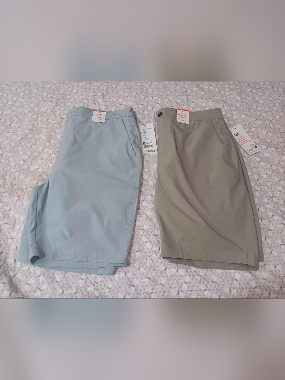 Saxx Men's Dual-Pair Shorts NWT - Light Blue and Khaki